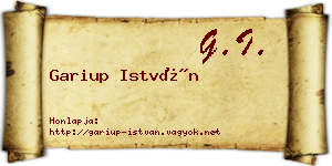 Gariup István névjegykártya
